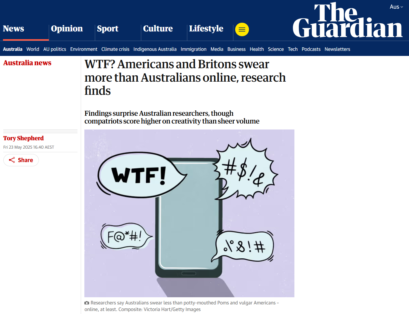 Guardian article screenshot